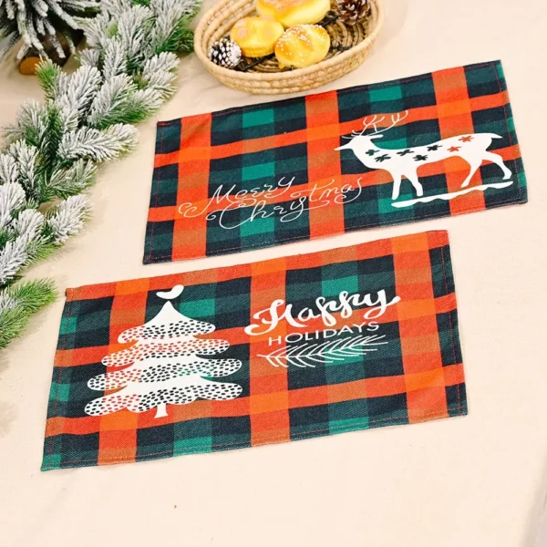 Festive Plaid Christmas Table Placemat - Image 3