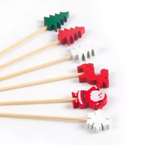 50pcs Christmas Santa Bamboo Skewers
