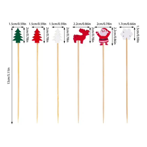50pcs Christmas Santa Bamboo Skewers - Image 6