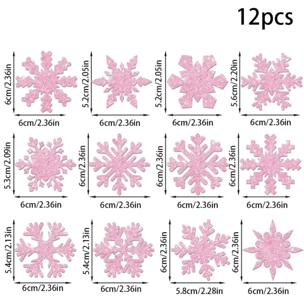 12/24pcs Glitter Snowflake Cake Toppers - Image 7