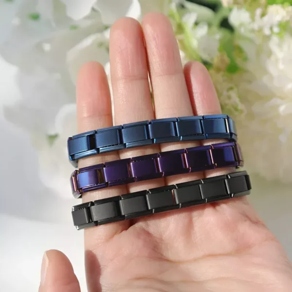 Italian Stainless Steel Elastic Charm Bracelet for Women - Image 3
