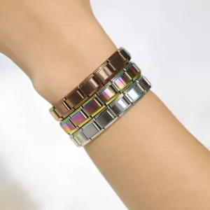 Italian Stainless Steel Elastic Charm Bracelet for Women