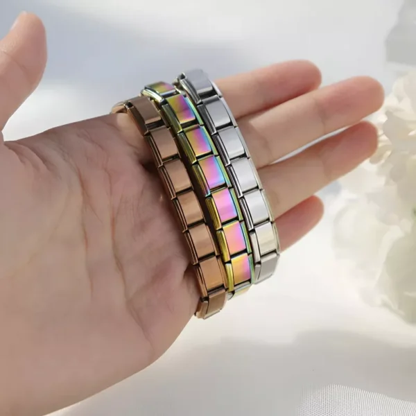 Italian Stainless Steel Elastic Charm Bracelet for Women - Image 2