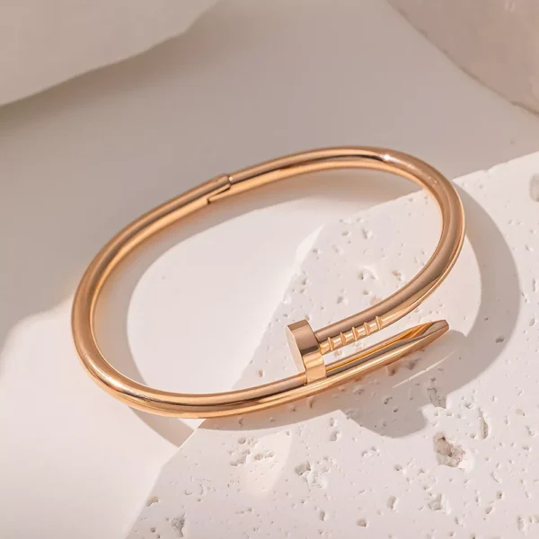 Luxury Titanium Steel Geometric Crystal Cuff Bracelet for Women - Image 6