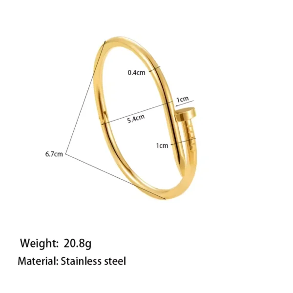 Luxury Titanium Steel Geometric Crystal Cuff Bracelet for Women - Image 7
