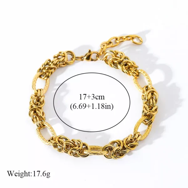 18K Gold Plated Stainless Steel Twisted Bangle Bracelet - Image 6
