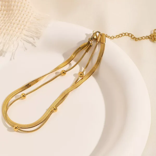 Double-Layer Gold Stainless Steel Anklet - Image 5