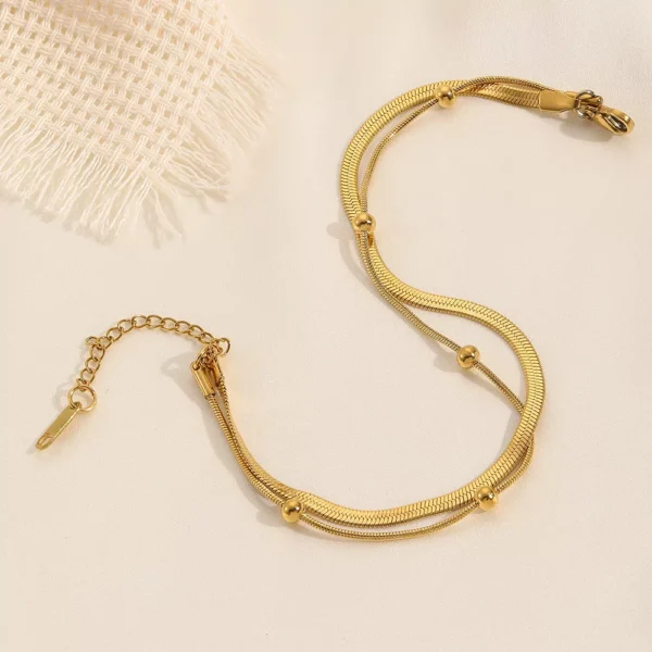 Double-Layer Gold Stainless Steel Anklet - Image 6