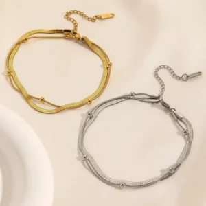 Double-Layer Gold Stainless Steel Anklet