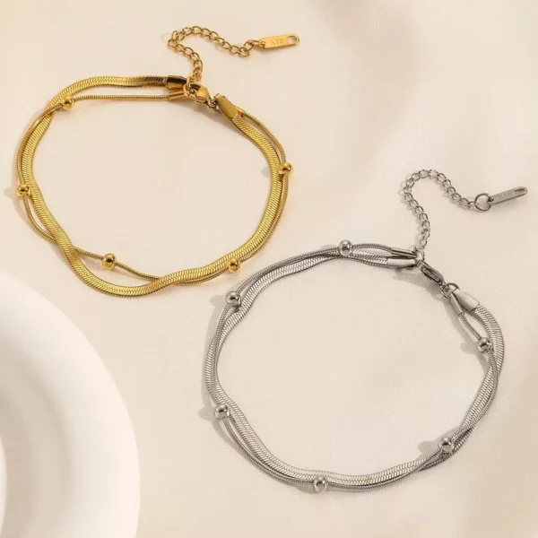 Double-Layer Gold Stainless Steel Anklet