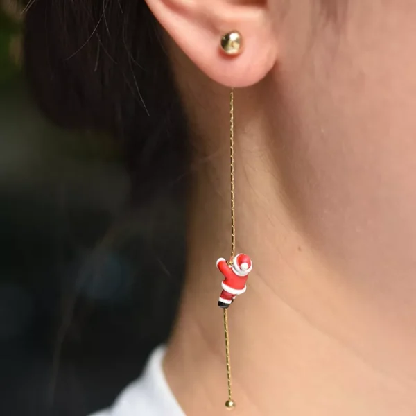 Asymmetric Snowflake Christmas Earrings - Image 4