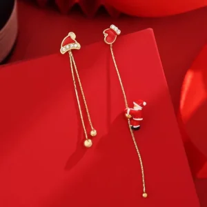 Asymmetric Snowflake Christmas Earrings