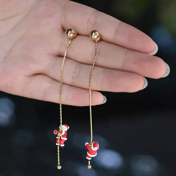 Asymmetric Snowflake Christmas Earrings - Image 6