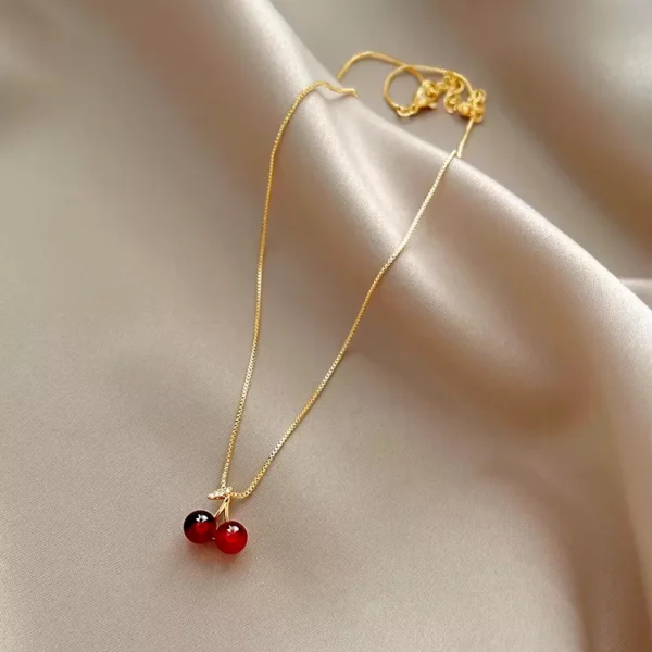 Stainless Steel Cherry Pendant Necklace - Image 5