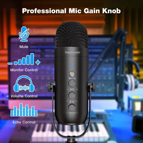 Professional USB Streaming Podcast Microphone Kit with Boom Arm - Image 2