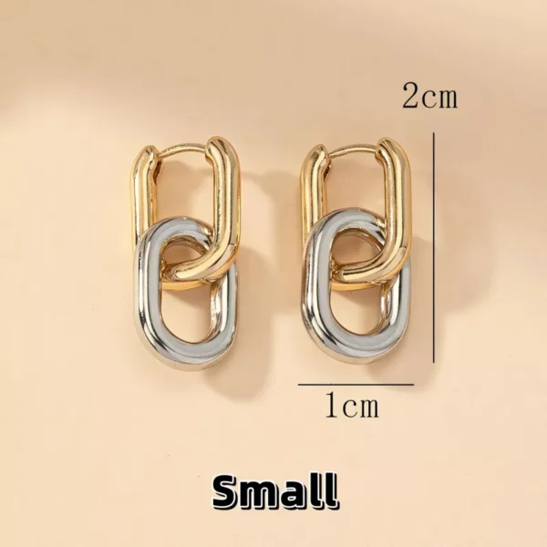 Geometric Gold Stainless Steel Hoop Earrings - Image 5