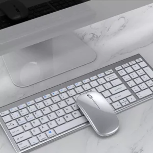 Slim Rechargeable Bluetooth Keyboard and Mouse Combo with Multi-Device Support