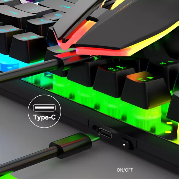 Wireless Rechargeable RGB Backlit Gaming Keyboard and Mouse Combo - Image 5