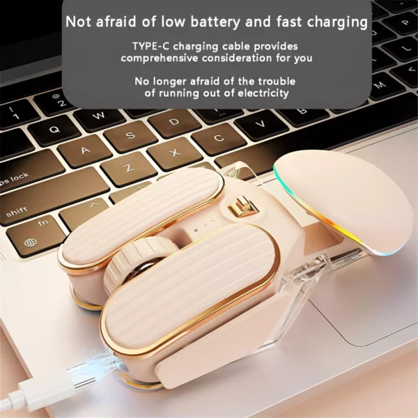 Wireless Bluetooth RGB Rechargeable Silent Mouse with Ergonomic Design - Image 2