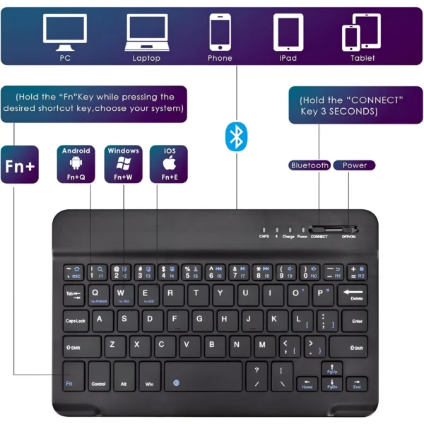 Slim Wireless Bluetooth Keyboard - Image 4