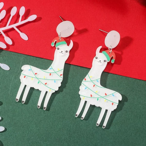 Trendy Acrylic Christmas Earrings for Women with Festive Pendants - Image 7