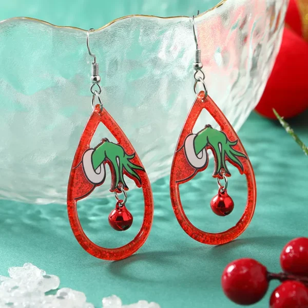 Trendy Acrylic Christmas Earrings for Women with Festive Pendants - Image 4