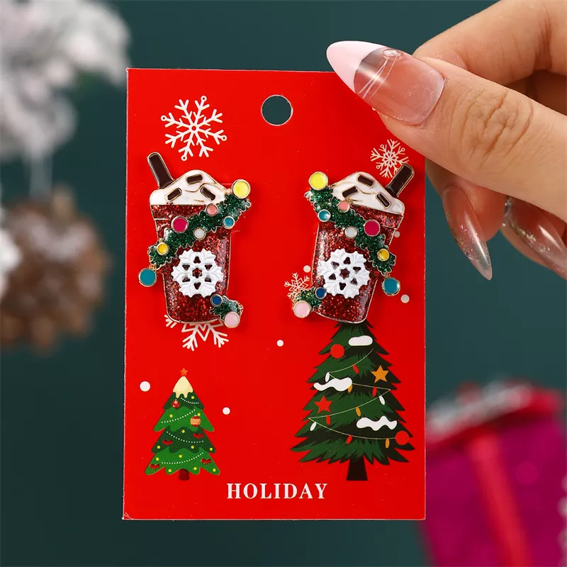 Festive Christmas Tassel Drop Earrings - Image 4