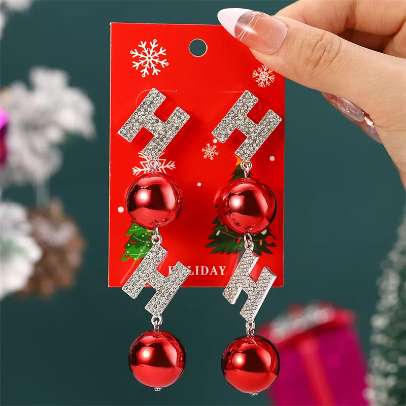 Festive Christmas Tassel Drop Earrings - Image 3