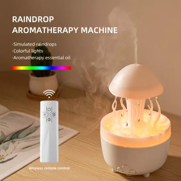 300ML Raindrop Aromatherapy Diffuser with Remote and Night Light - Image 2