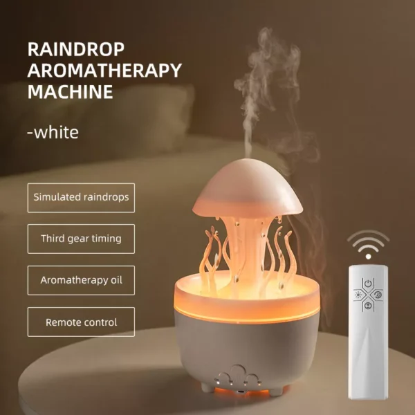 300ML Raindrop Aromatherapy Diffuser with Remote and Night Light - Image 5