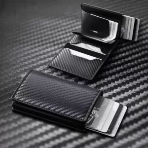 RFID Blocking Pop-Up Aluminum Card Holder Wallet with Magnetic Closure