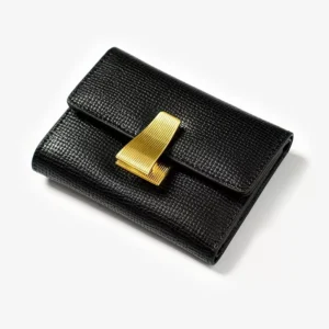 Genuine Leather Mini Wallet for Women with Money Clip and Side Zipper