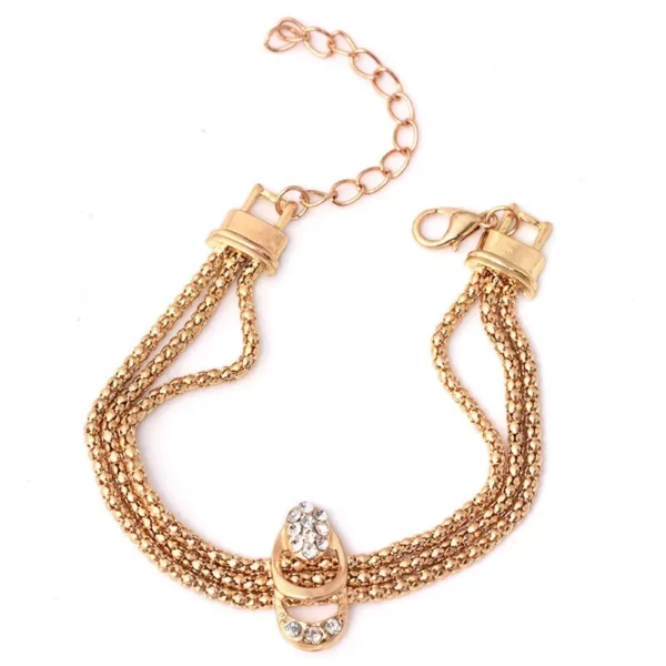 4Pcs Gold-Plated Jewelry Set: Rings, Necklace, Earrings & Bracelet - Image 4