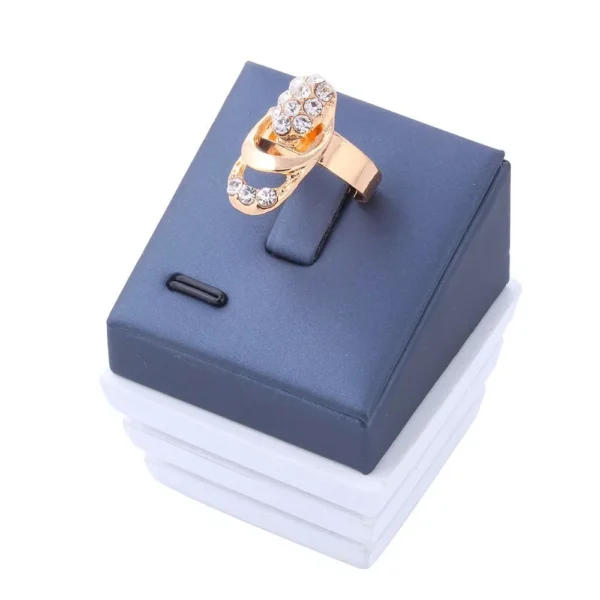 4Pcs Gold-Plated Jewelry Set: Rings, Necklace, Earrings & Bracelet - Image 5
