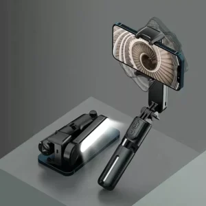 1-Axis Handheld Gimbal Stabilizer with Bluetooth, Fill Light & Selfie Stand