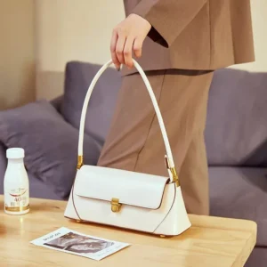 Elegant Genuine Leather Women's Underarm Bag