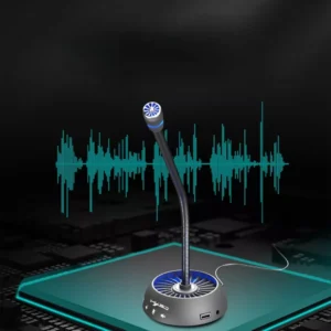 USB Gaming Microphone with Noise Cancellation, Boom Arm, Mute & Gain Control