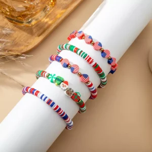 Christmas Beaded Bracelet with Charms