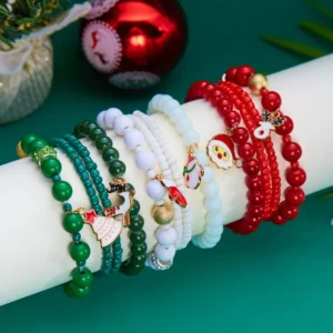 Christmas Beaded Bracelet Set