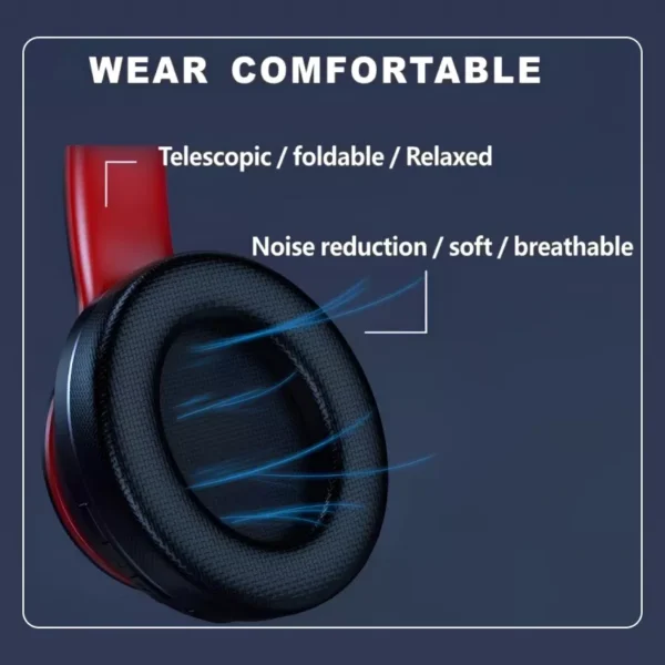 Wireless Over-Ear Bluetooth Headphones with Noise Cancellation & HIFI Stereo - Image 6