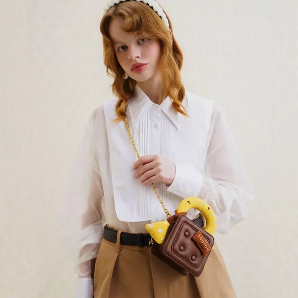 Cute Caramel Waffle Handbag - Image 3