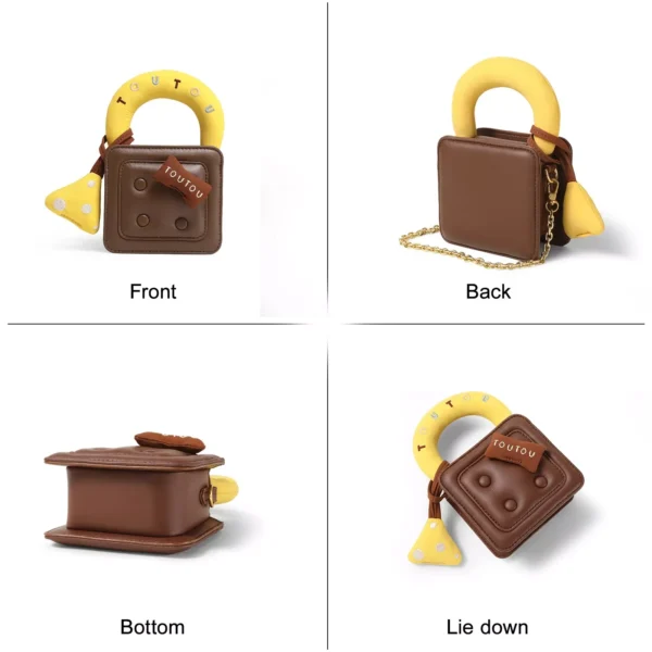 Cute Caramel Waffle Handbag - Image 6
