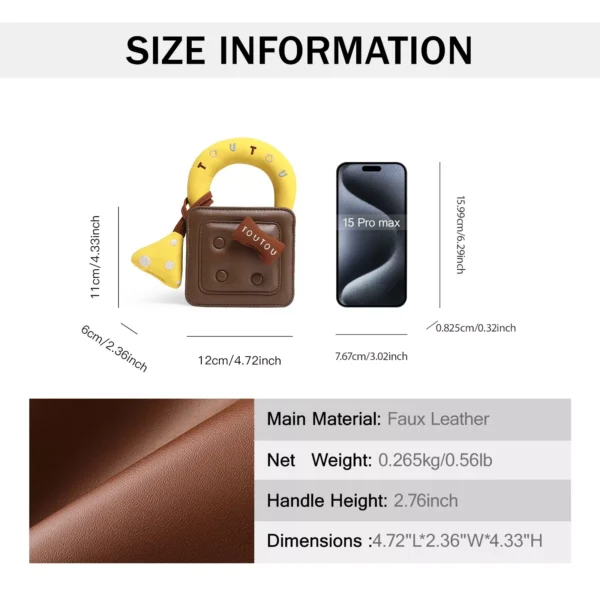 Cute Caramel Waffle Handbag - Image 7