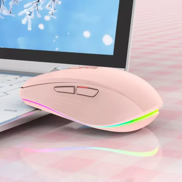 2.4G Dual Mode Wireless RGB Backlit Ergonomic Mouse - Image 8