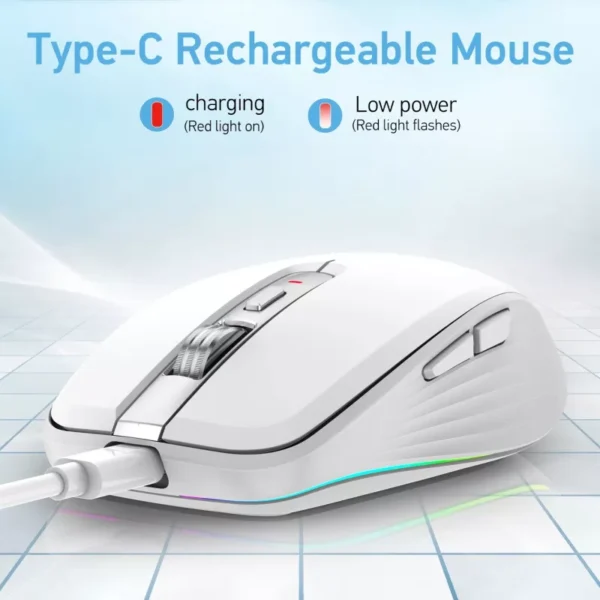 2.4G Dual Mode Wireless RGB Backlit Ergonomic Mouse - Image 3