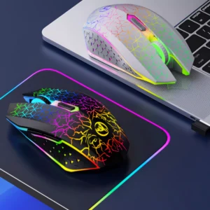 Rechargeable Dual Wireless RGB Gaming Mouse 6D Buttons 1600DPI Ergonomic Design