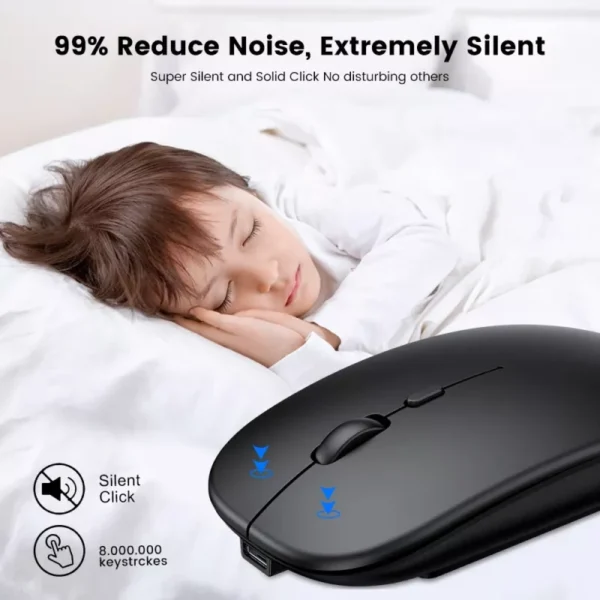 Rechargeable Wireless Bluetooth Mouse with Ergonomic Silent Design - Image 5
