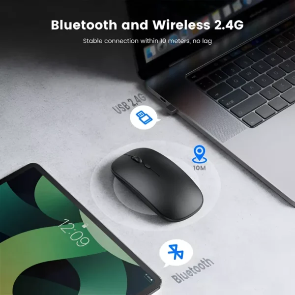 Rechargeable Wireless Bluetooth Mouse with Ergonomic Silent Design - Image 4