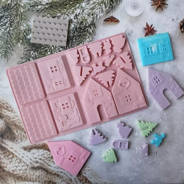 3D Christmas House Silicone Mold - Image 2