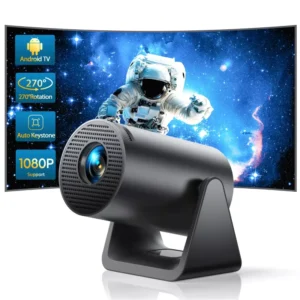 Mini Portable Projector with 1080P Support, WiFi, Bluetooth, and Auto Keystone